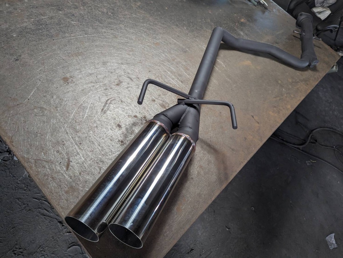 130系マークXオリジナルストレートマフラー!デュアル左出し拍卖