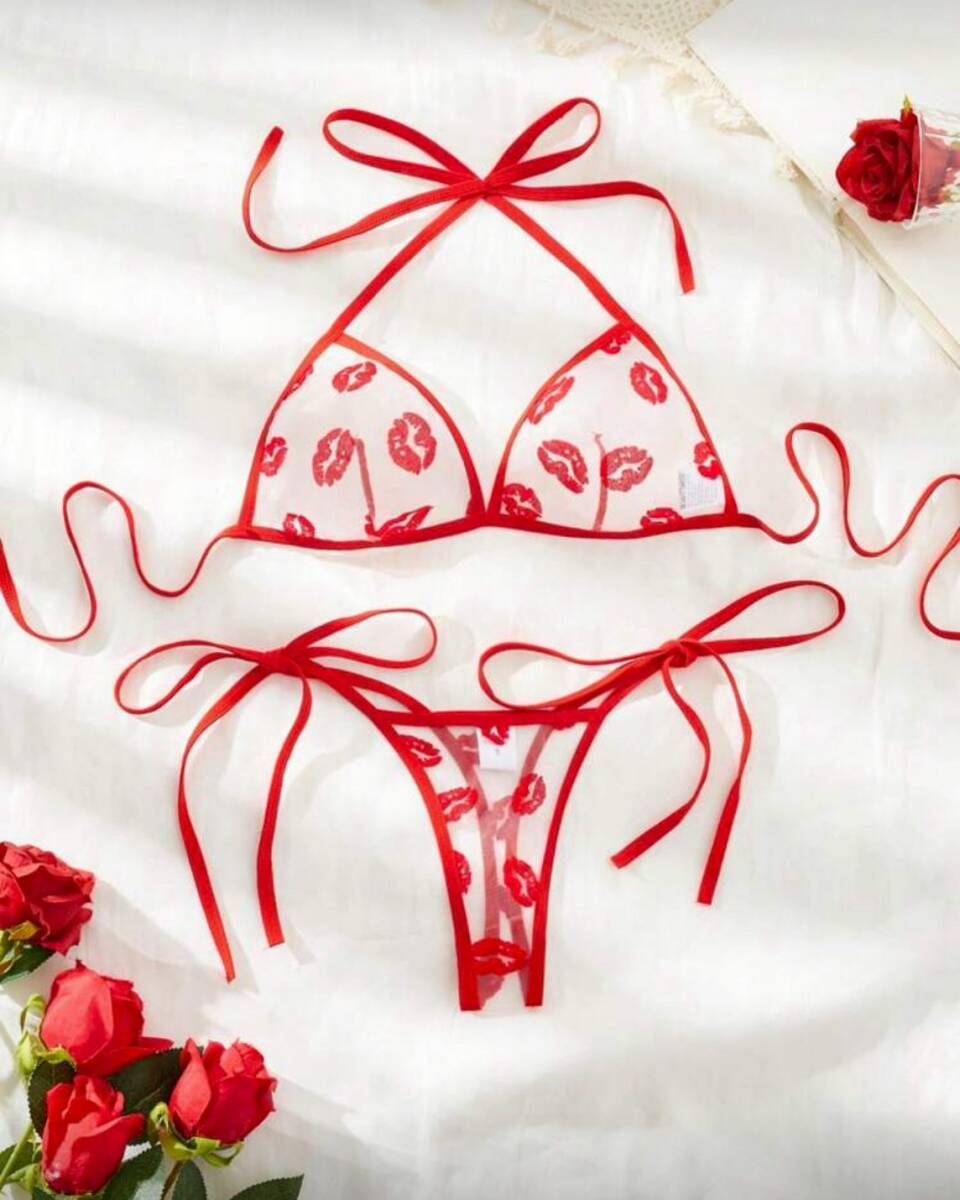 ブラジリアンビキニ メッシュレッド kiss S クリーニング済拍卖