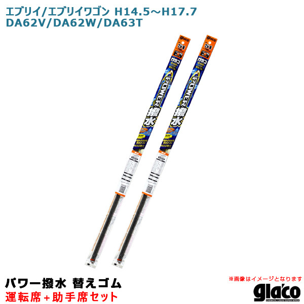 ガラコワイパー パワー撥水 替えゴム 車種別セット エブリイ/エブリイワゴン H14.5~H17.7 DA62V/DA62W/DA63T 運転席+助手席 ソフト99 ht拍卖