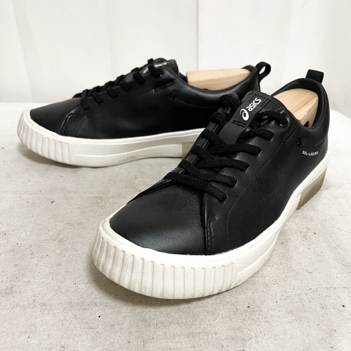 和868★ asics GEL-LASIRO アシックス スリッポン シューズ 24.5 ブラック レディース拍卖