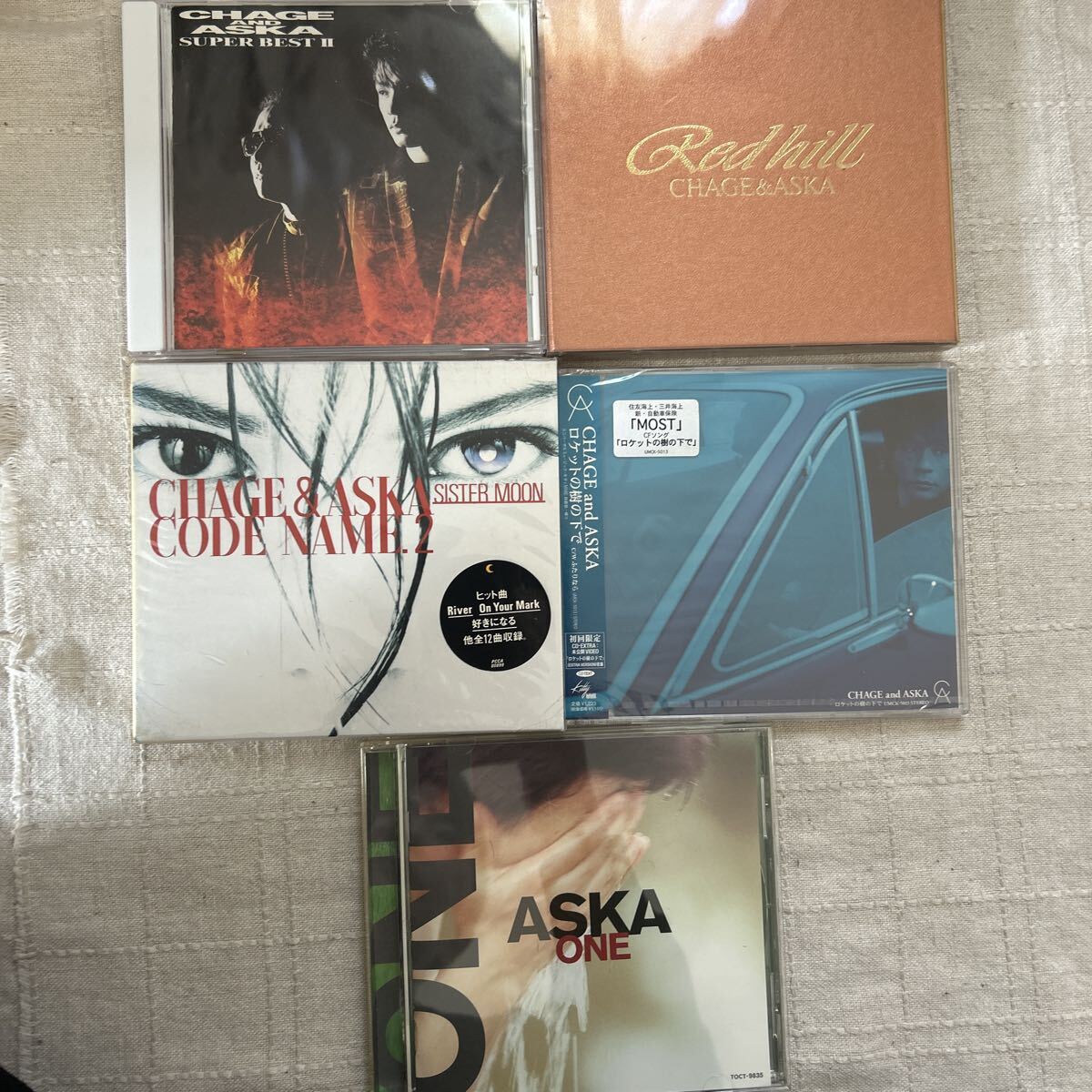 ASKA/CHAGE AND ASKA CD5枚セット SUPER BEST II/Red hill/CODE NAME.2 SISTER MOON/ロケットの樹の下で/ONE拍卖