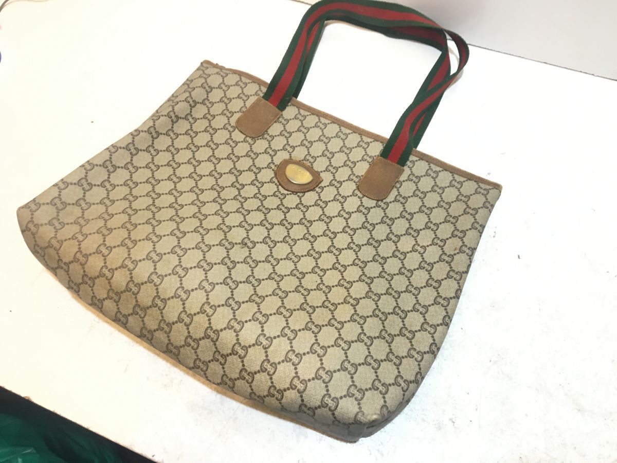 !! GUCCI グッチ オールドグッチ GGプラス トートバッグ ギャランティ GUCCIPLUS拍卖