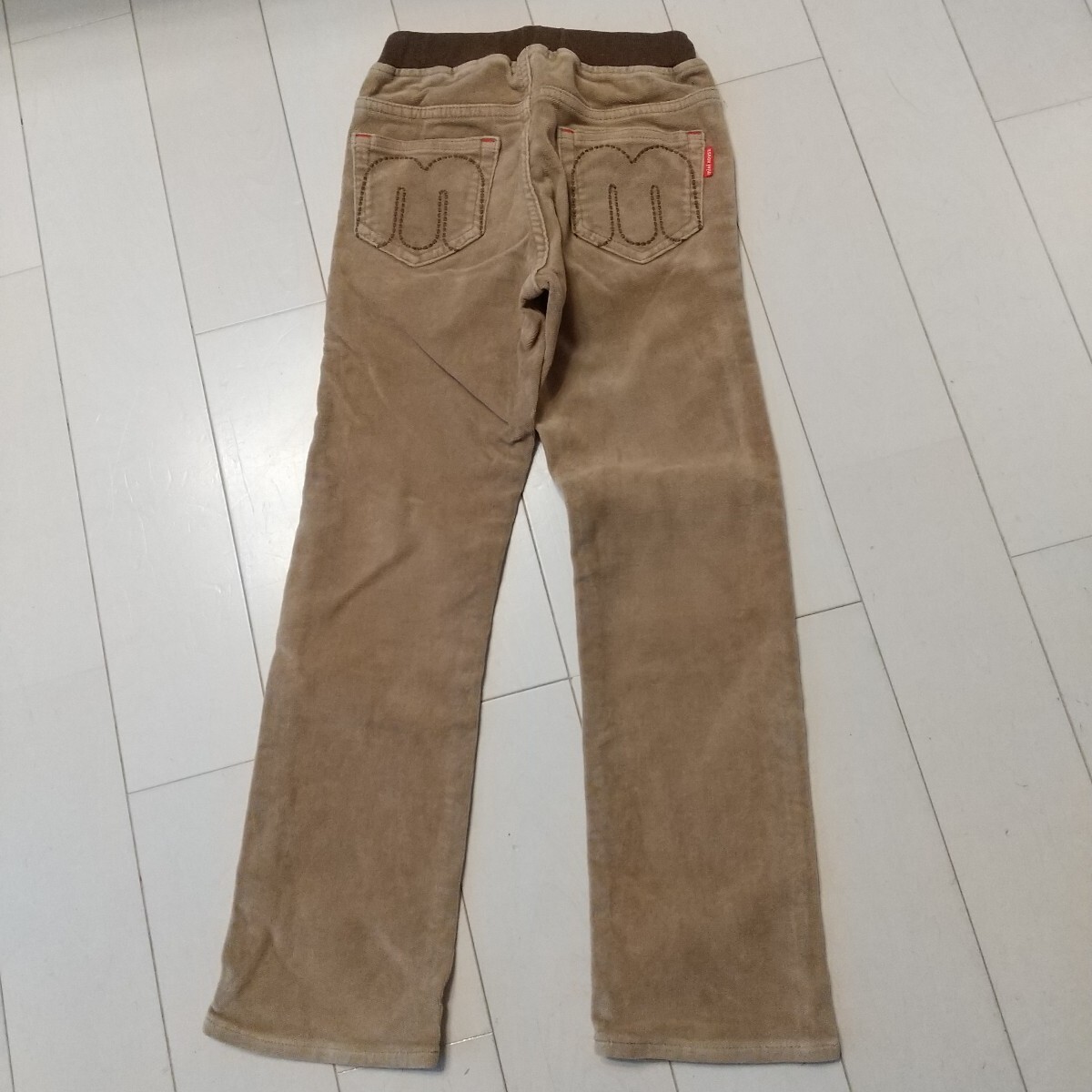 120 ミキハウス Mロゴ コーデュロイパンツ ベージュ拍卖