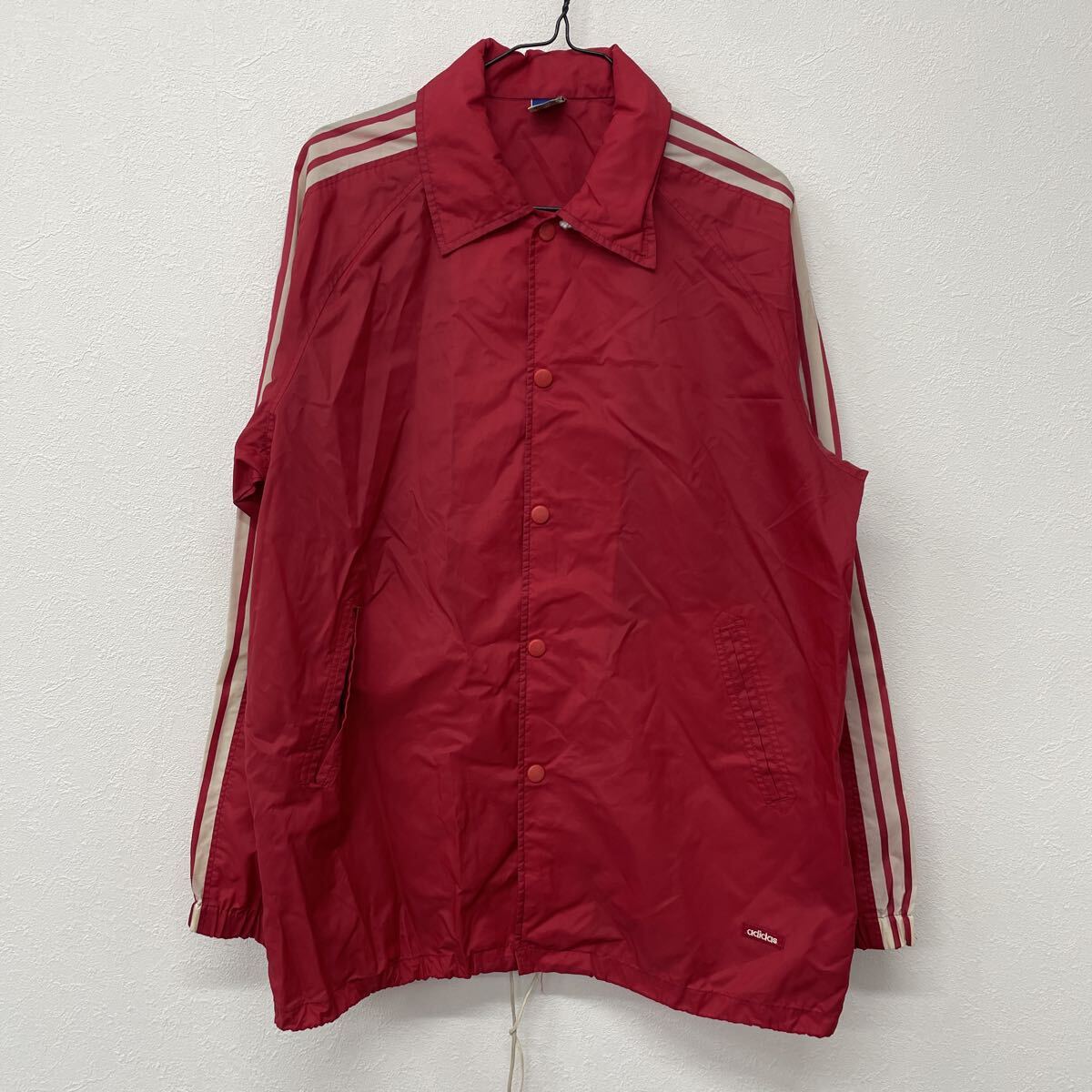 adidas 80s ナイロンジャケット レッド size5 さ43拍卖