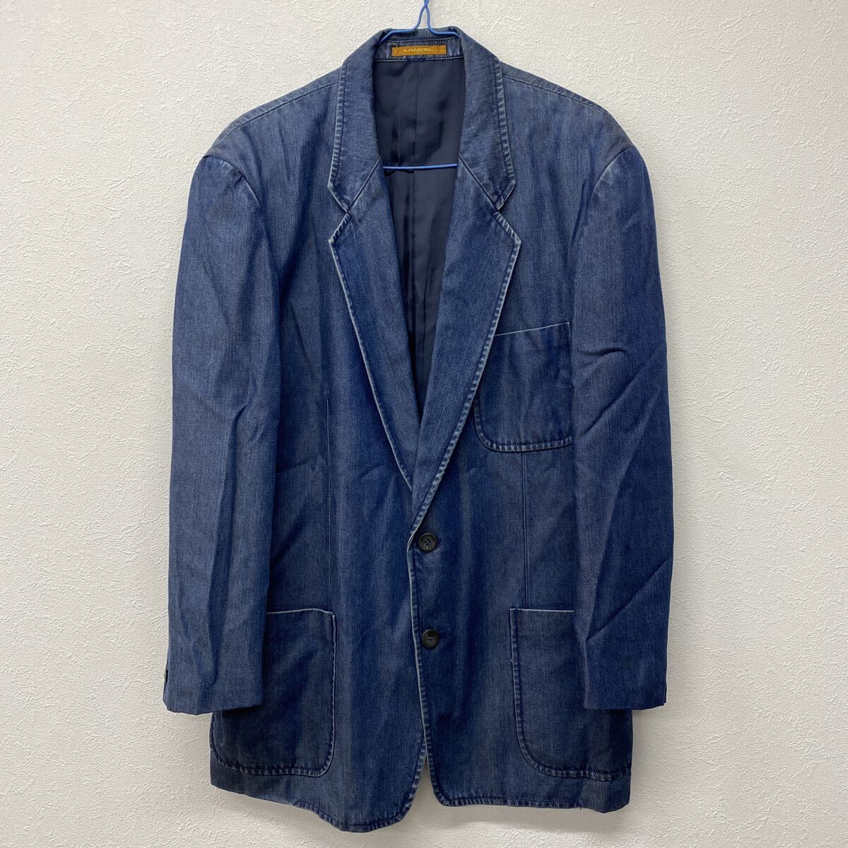 LANCEL テーラードジャケット デニム 日本製 ブルー そ10拍卖