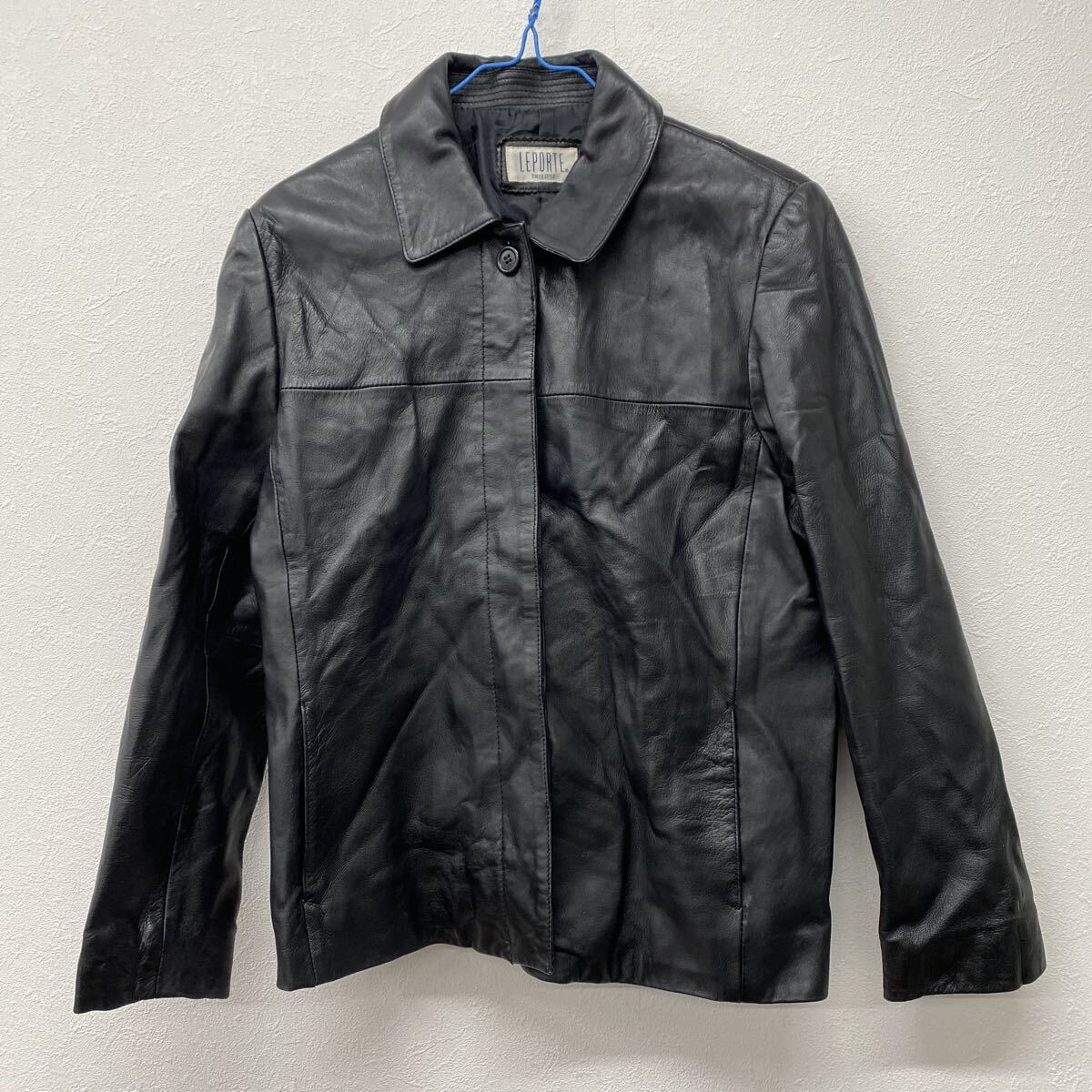LEPORTE レザージャケット 羊革 ヴィンテージ ブラック た2拍卖