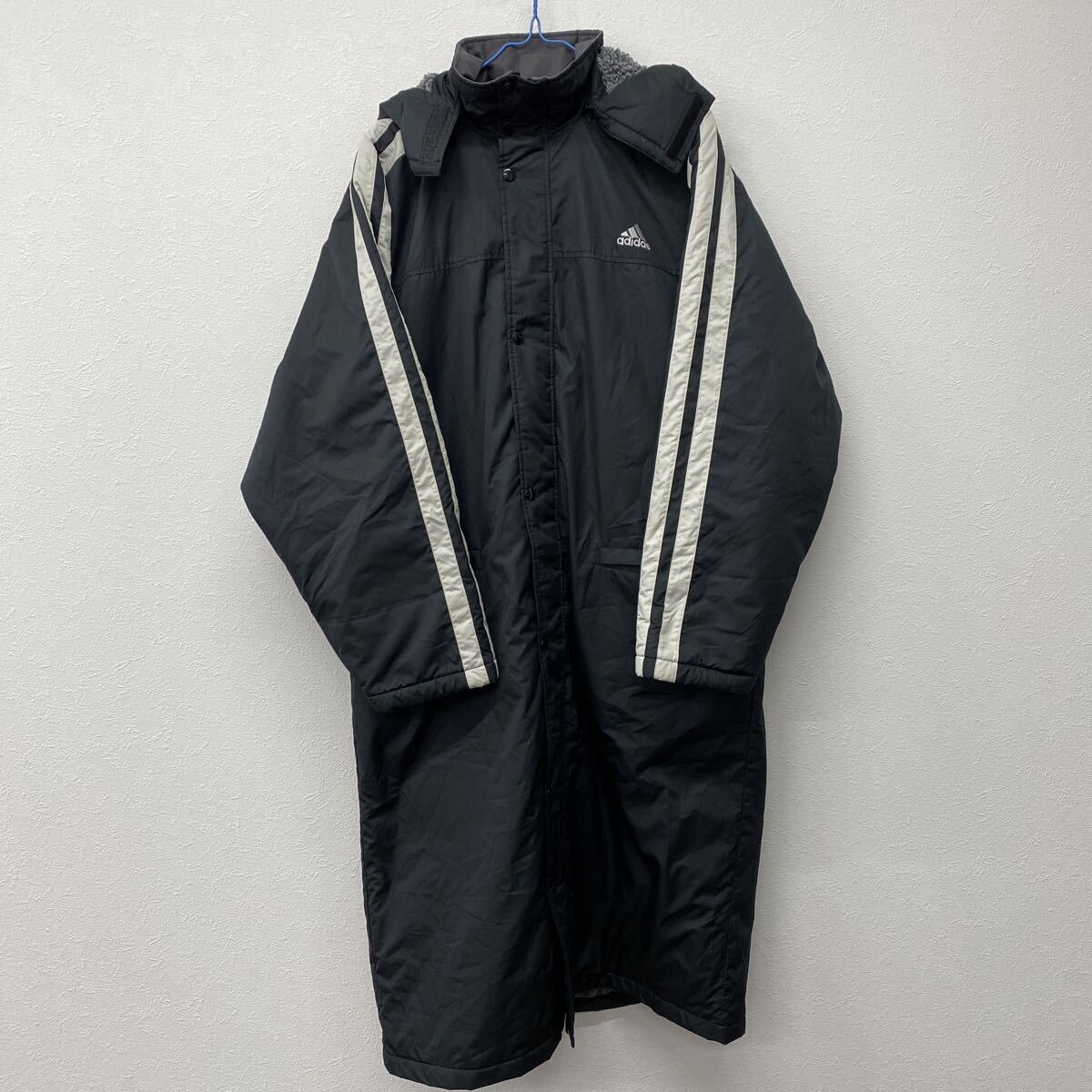 adidas アディダス ベンチコート ロングジャケット 裏ボア ブラック L た4拍卖