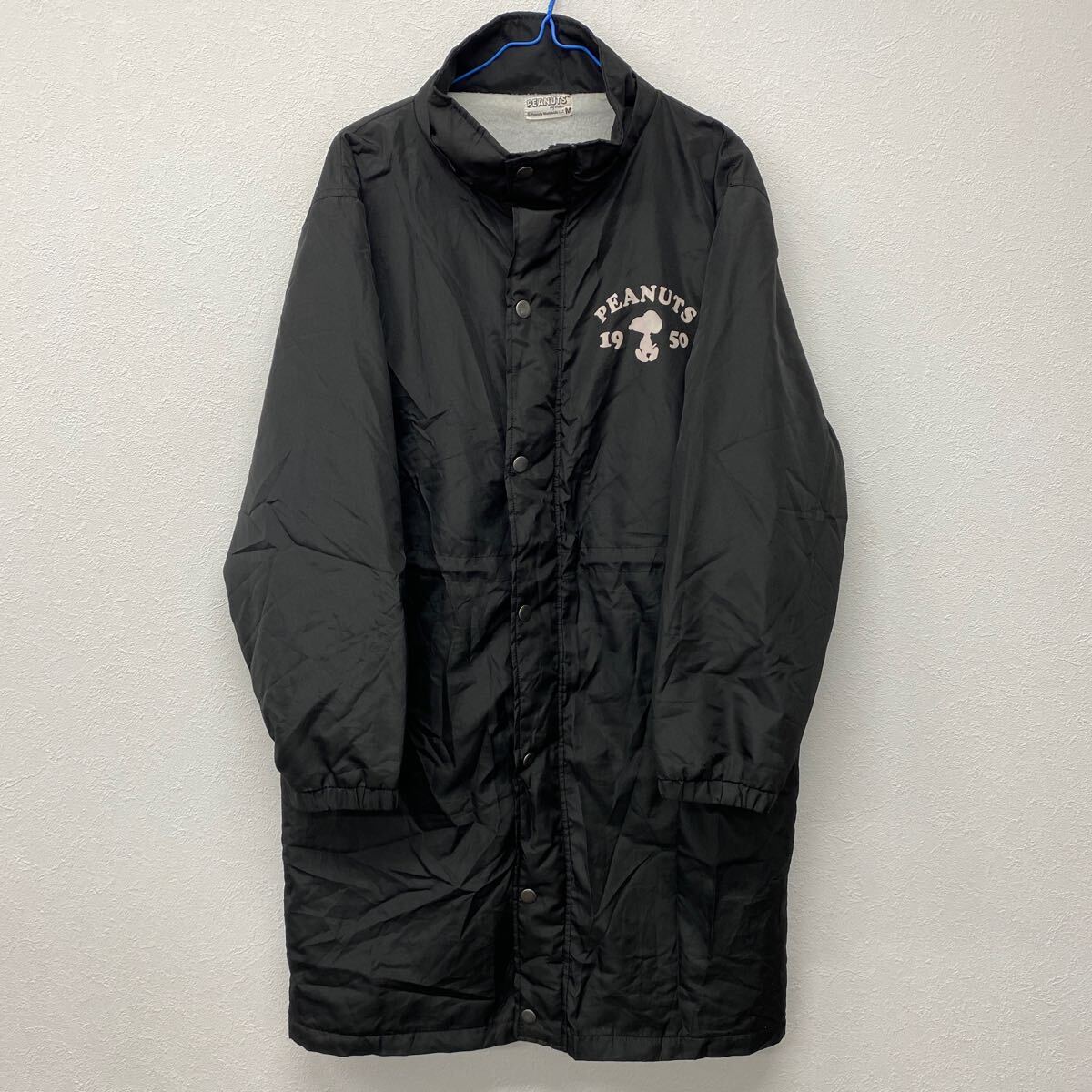 ベンチコート ブラック ナイロンロングジャケット アウター防寒 古着  M か18拍卖