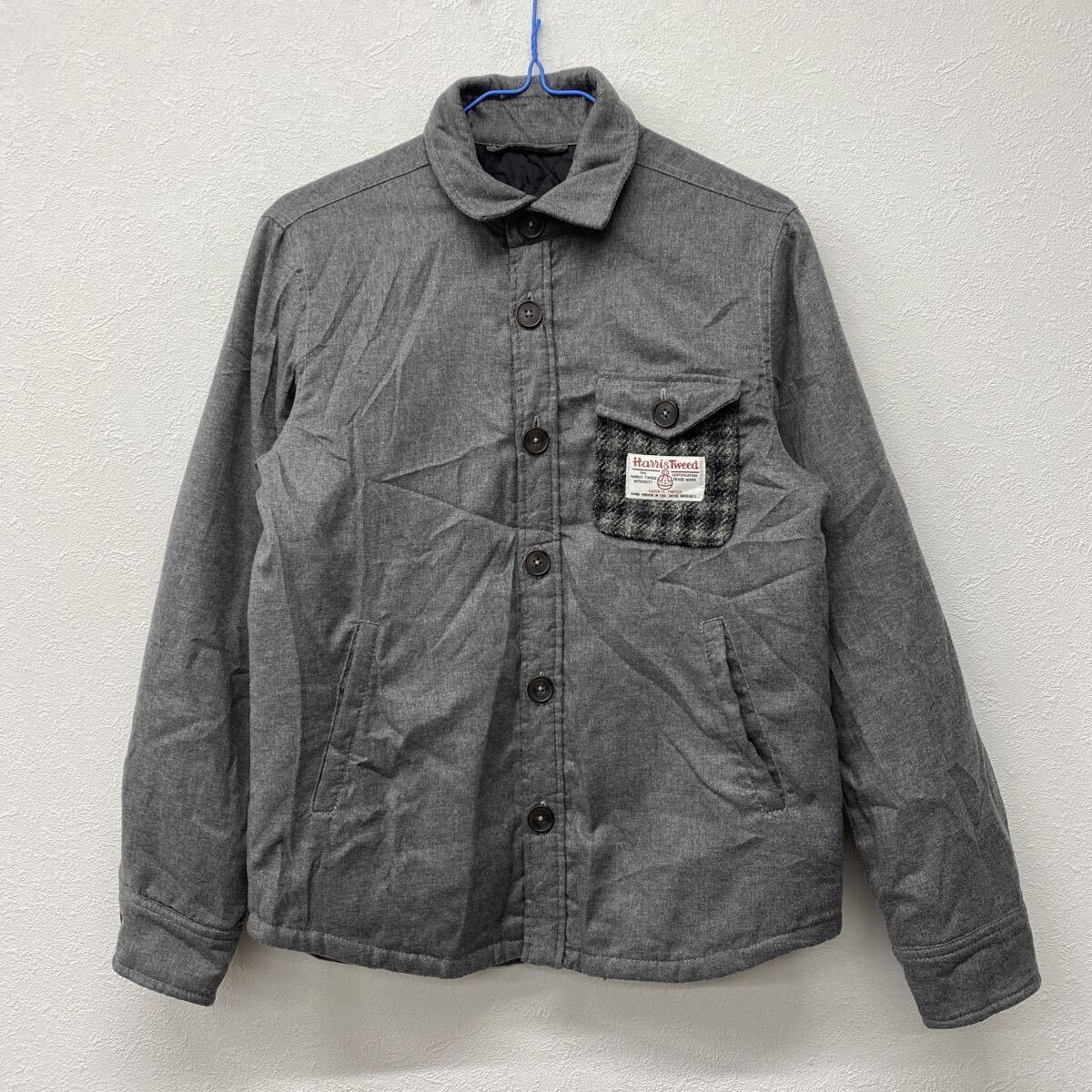 Hallis Tweed ジャケット アウター  キッズ 150cm グレー つ16拍卖