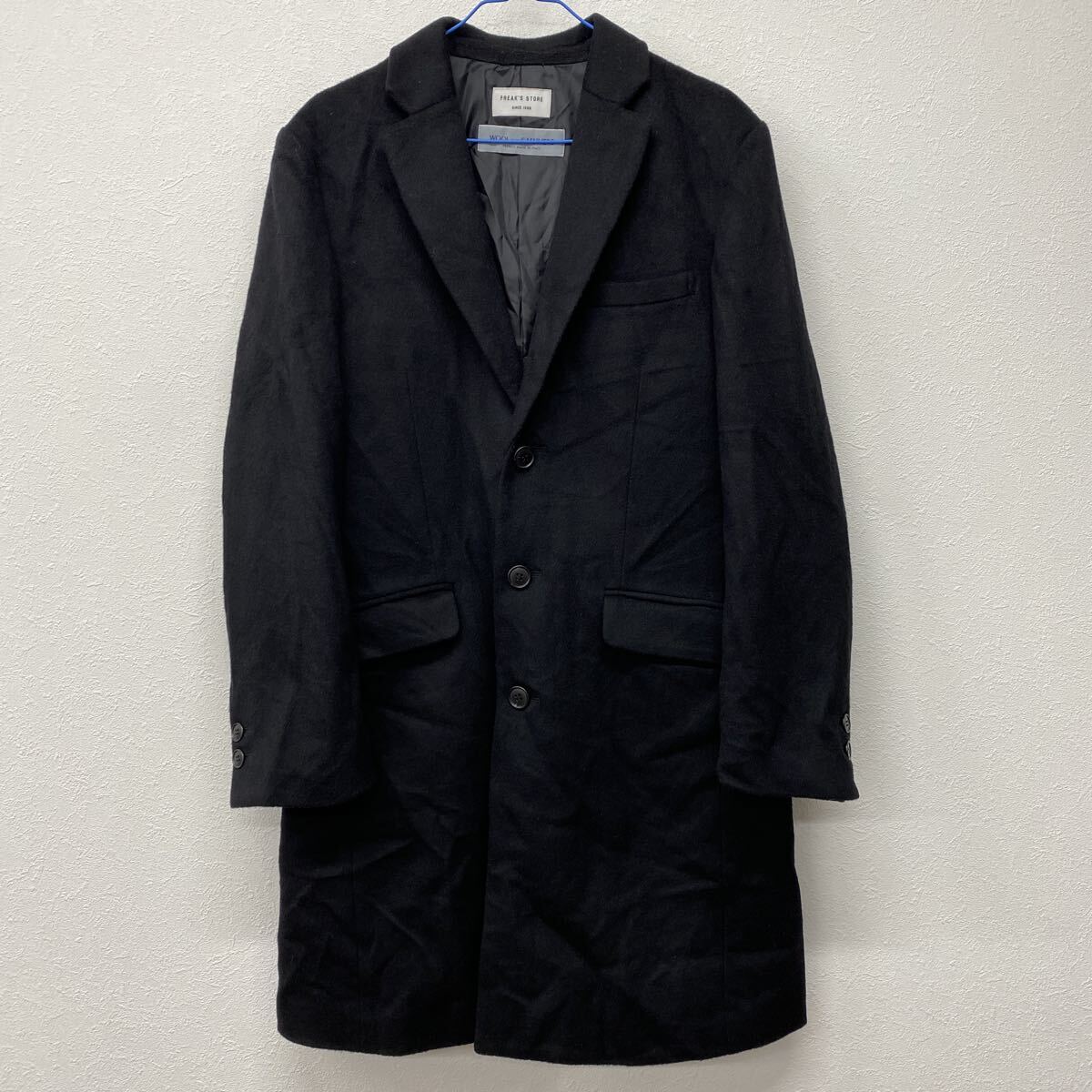 FREAK'S STORE フリークスストア チェスターコート ロングコート ウール&カシミヤ ブラック M つ17拍卖