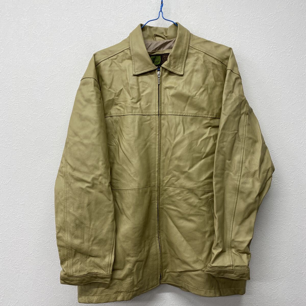 CROSS HAVEN レザージャケット 豚革 アウター ブルゾン ベージュ系 M て3拍卖