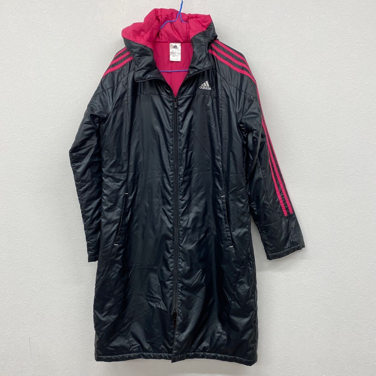 adidas アディダス レディース ベンチコート  ブラック Lサイズ レ32拍卖