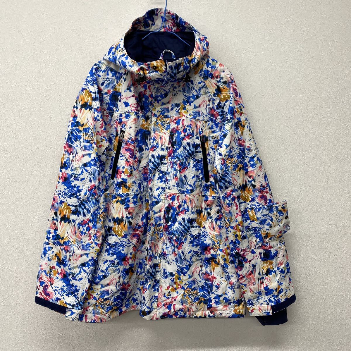 PONTAPES スノーボードジャケットウェア ジップアップ スキー 総柄 古着 Lサイズ て17拍卖