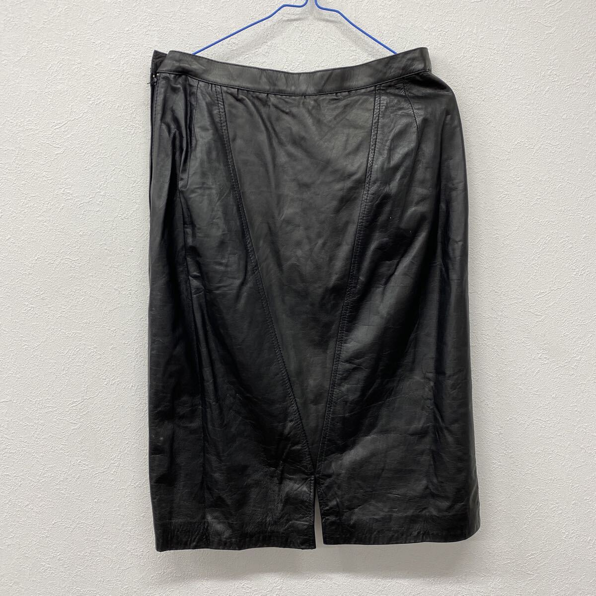 sunreve ブラック スカート レザースカート タイトスカート 牛革 古着 と3拍卖