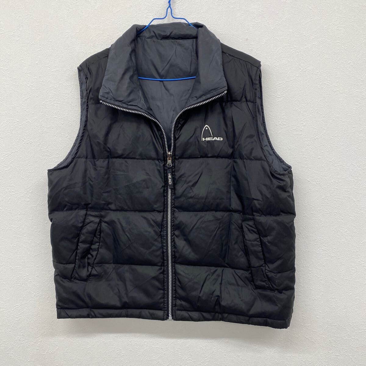 HEAD ヘッド メンズ ダウンベスト リバーシブル 黒/グレー Lサイズ ラ15拍卖