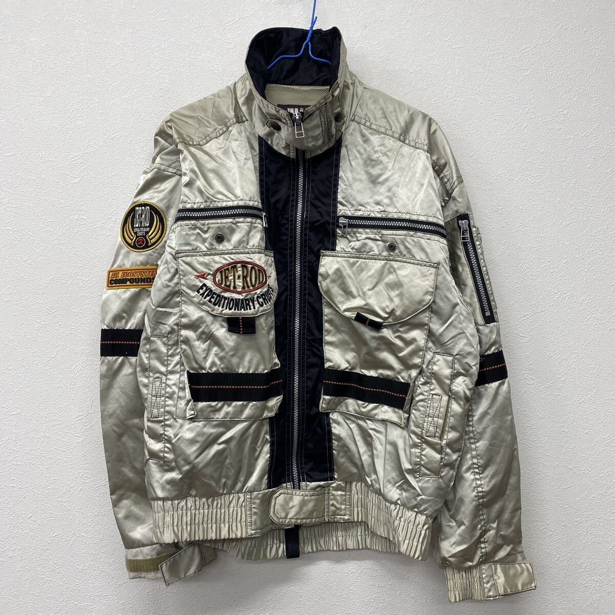 YAMAHA JET-ROD ヤマハ ジェットロッド バイクウェア ジャケット シルバー系 M な7拍卖