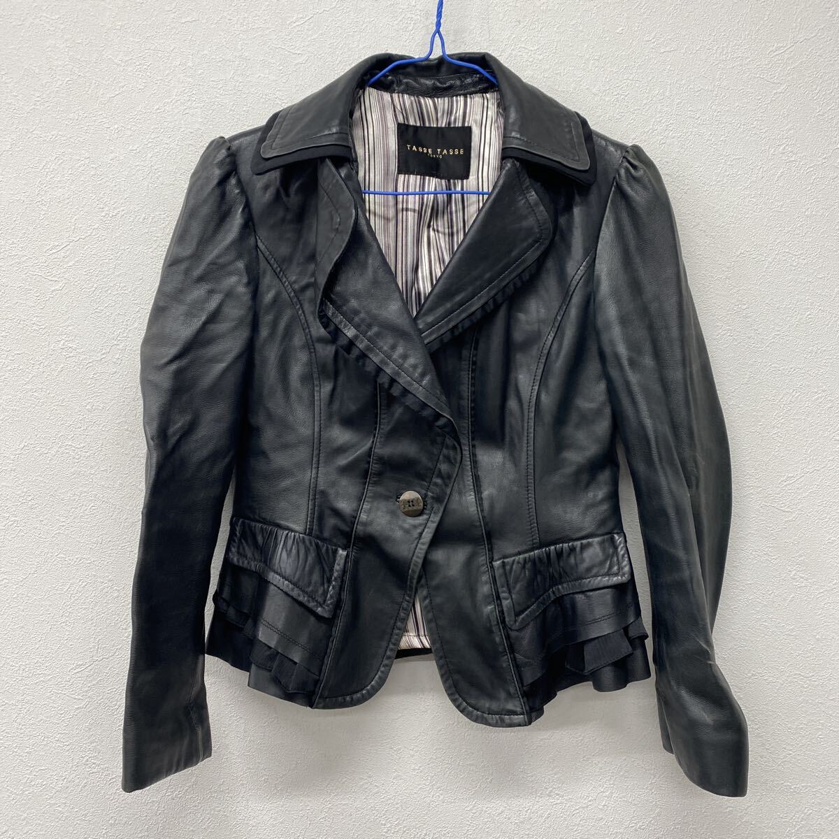 TASSE TASSE タスタス レザージャケット 革ジャン ブラック な9拍卖