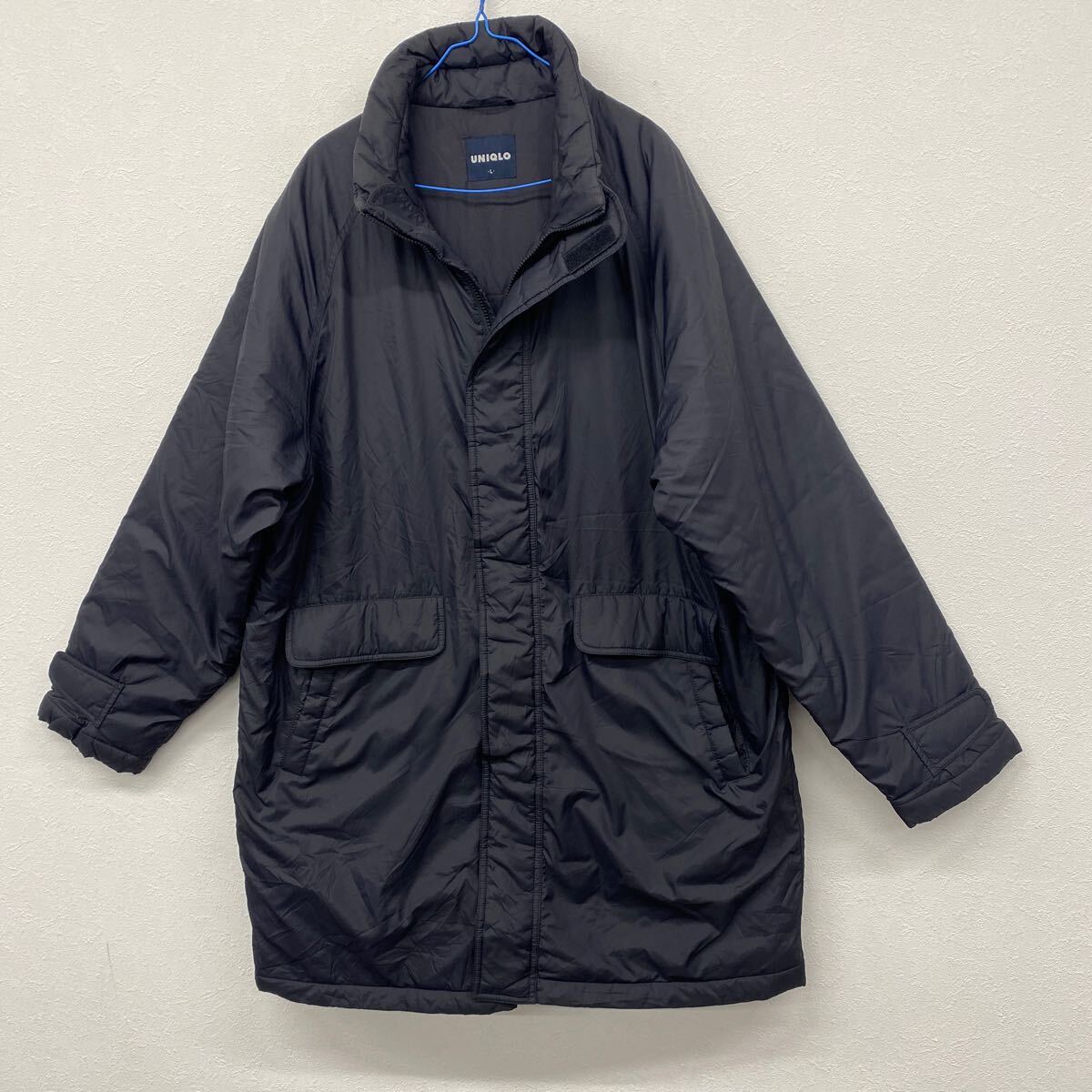 UNIQLO ユニクロ  メンズ ナイロン  ハーフコート 中綿 ブラック Lサイズ △39拍卖