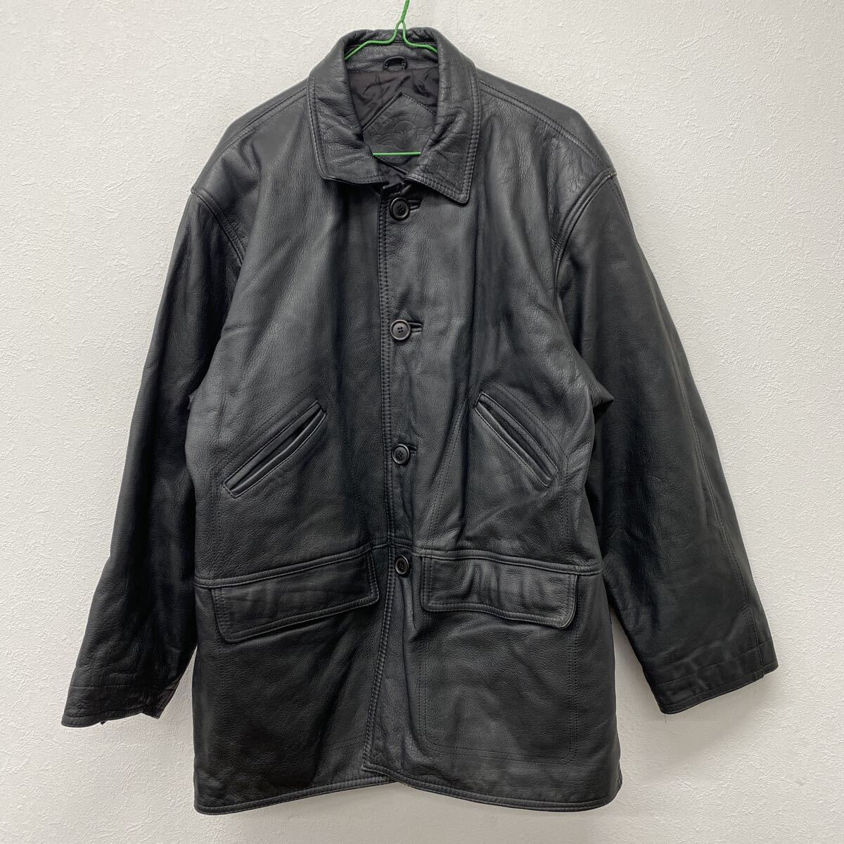 VACHE レザージャケット レザーコート 牛革 ヴィンテージ ブラック L に27拍卖
