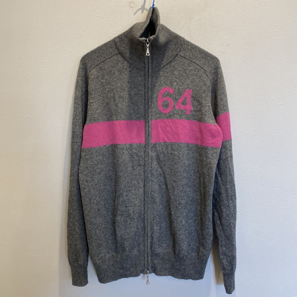 SOUNDS GOOD カシミヤ  セーター ニット カーディガン ジップアップ グレー L す102拍卖