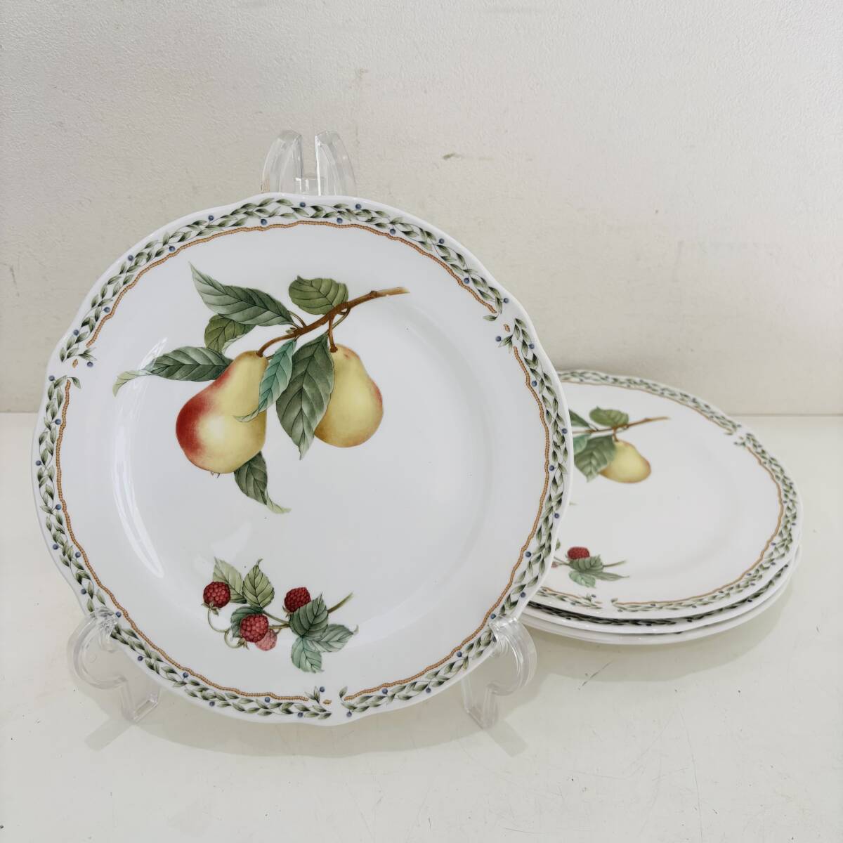 5枚 まとめ Noritake ノリタケ オーチャードガーデン 24.5cm プレート 食器 洋食器 皿 フルーツ柄 D075M拍卖