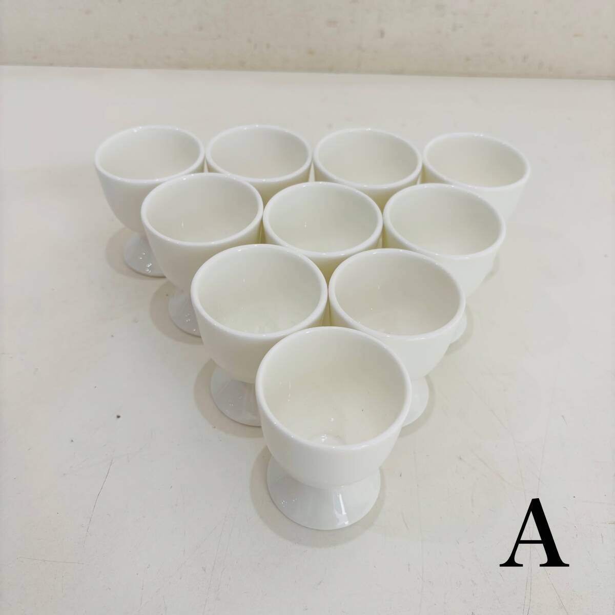 エッグスタンド 10個まとめ NARUMI ナルミ 卵立て エッグカップ ホワイト 朝食 洋食器 食器 陶器 高さ約6cm NA5434M拍卖