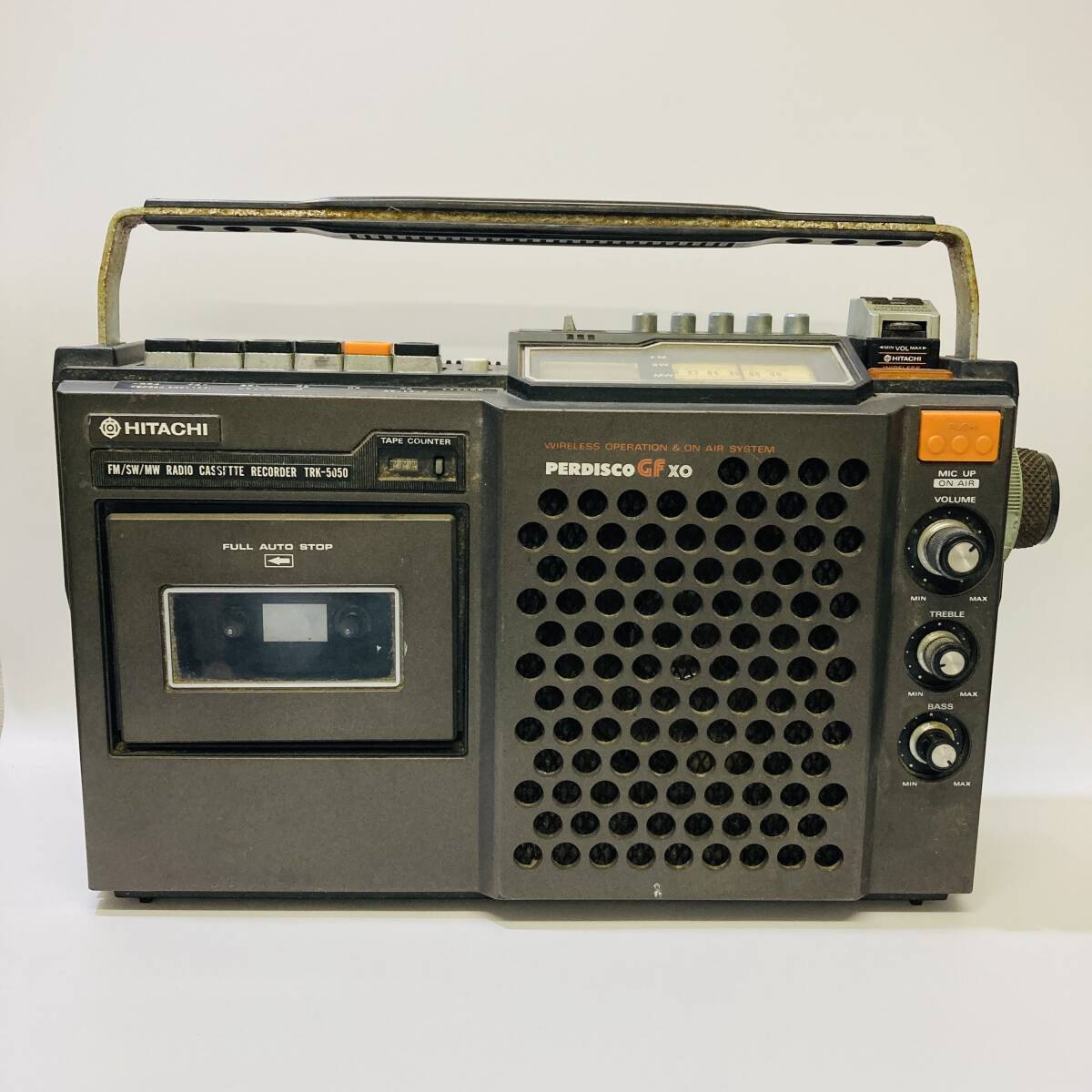 HITACHI 日立 FM/SW/MW CASSETTE RECORDER ラジオ カセット レコーダー 昭和 レトロ TRK-5050 ジャンク 部品取り NC2366E拍卖