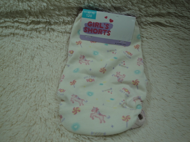 S新品120-738 2枚組 ジュニアショーツ 薄黄色総柄 + 薄ピンク総柄拍卖