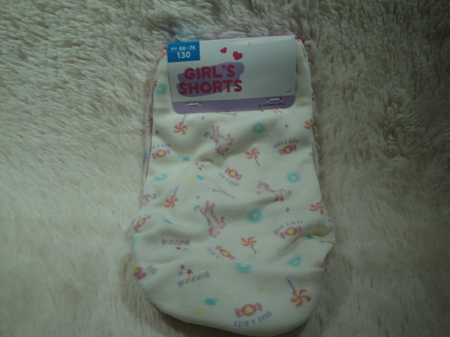 S新品130-742 2枚組 ジュニアショーツ 薄黄色総柄 + 薄ピンク総柄拍卖