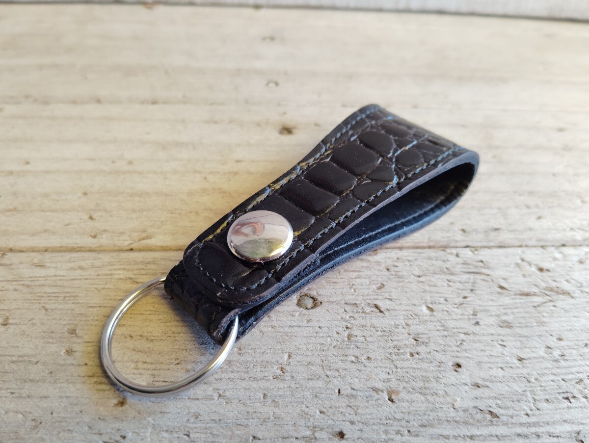 本革キーホルダー ワニ柄 CT125 ハーレー  ベルトループ式 106拍卖