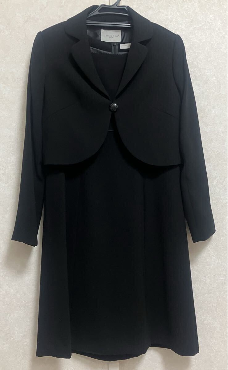 しまむら THEORIA セオリア 11号 ブラックフォーマル 喪服 冠婚葬祭 ワンピース ボレロ ジャケット 2点セット セットアップ スーツ拍卖