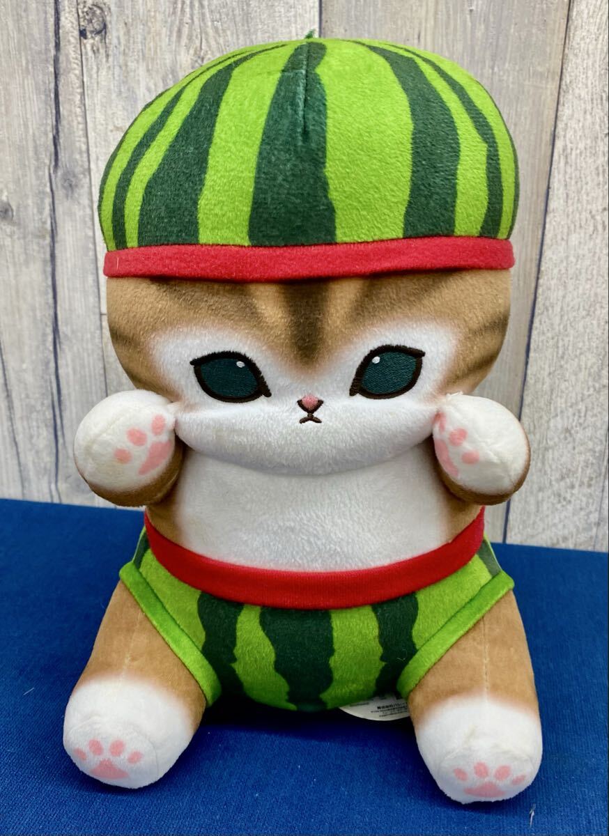 〈N8850〉 mofusand モフサンド フルーツにゃん BIGぬいぐるみ スイカ アミューズメント専用景品 レトロ 現状品拍卖