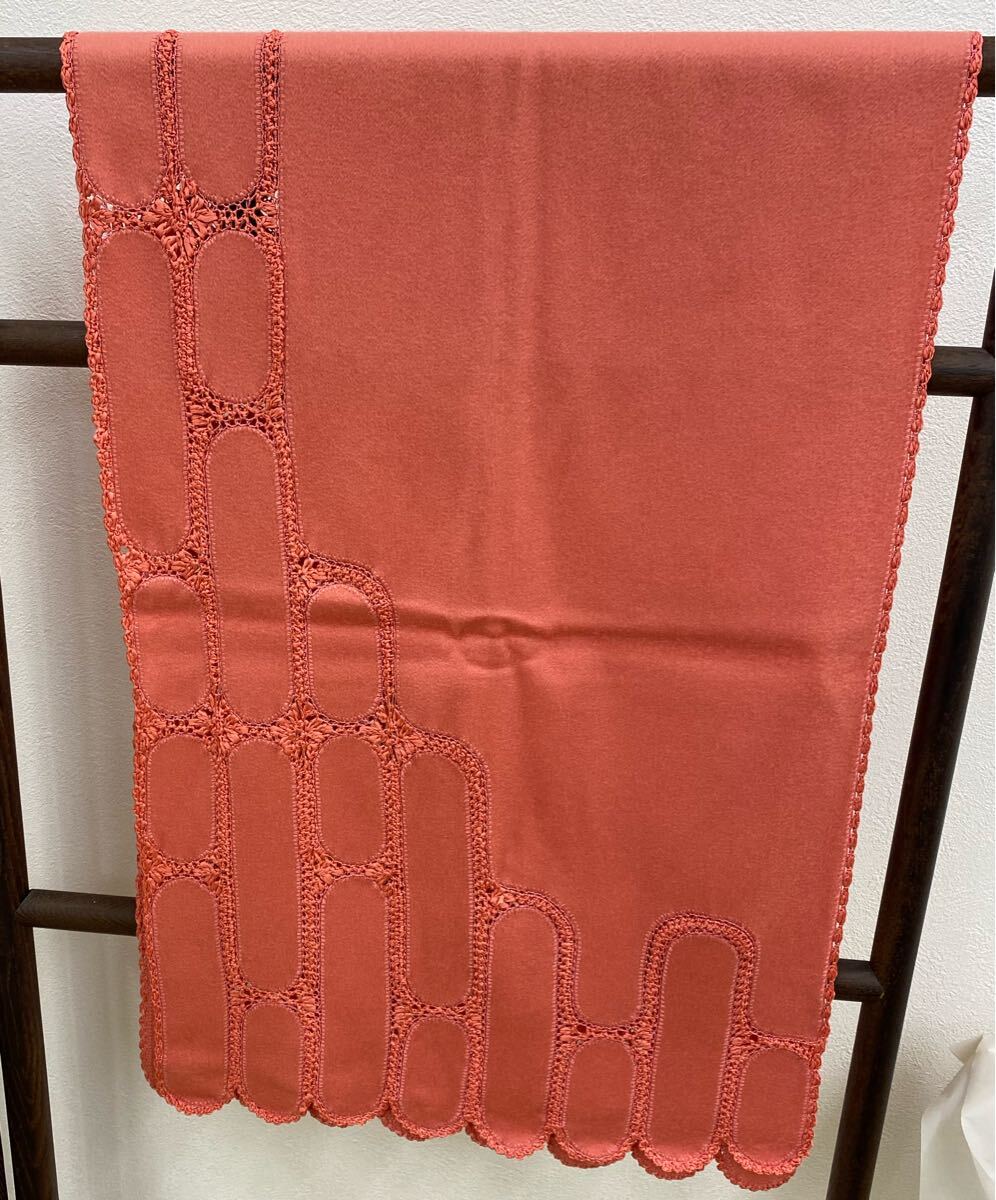 〈N8832〉ショール ストール フェルト地 ハンドメイド 刺繍 和装洋装兼用 約142㌢ ×約47㌢ 拍卖