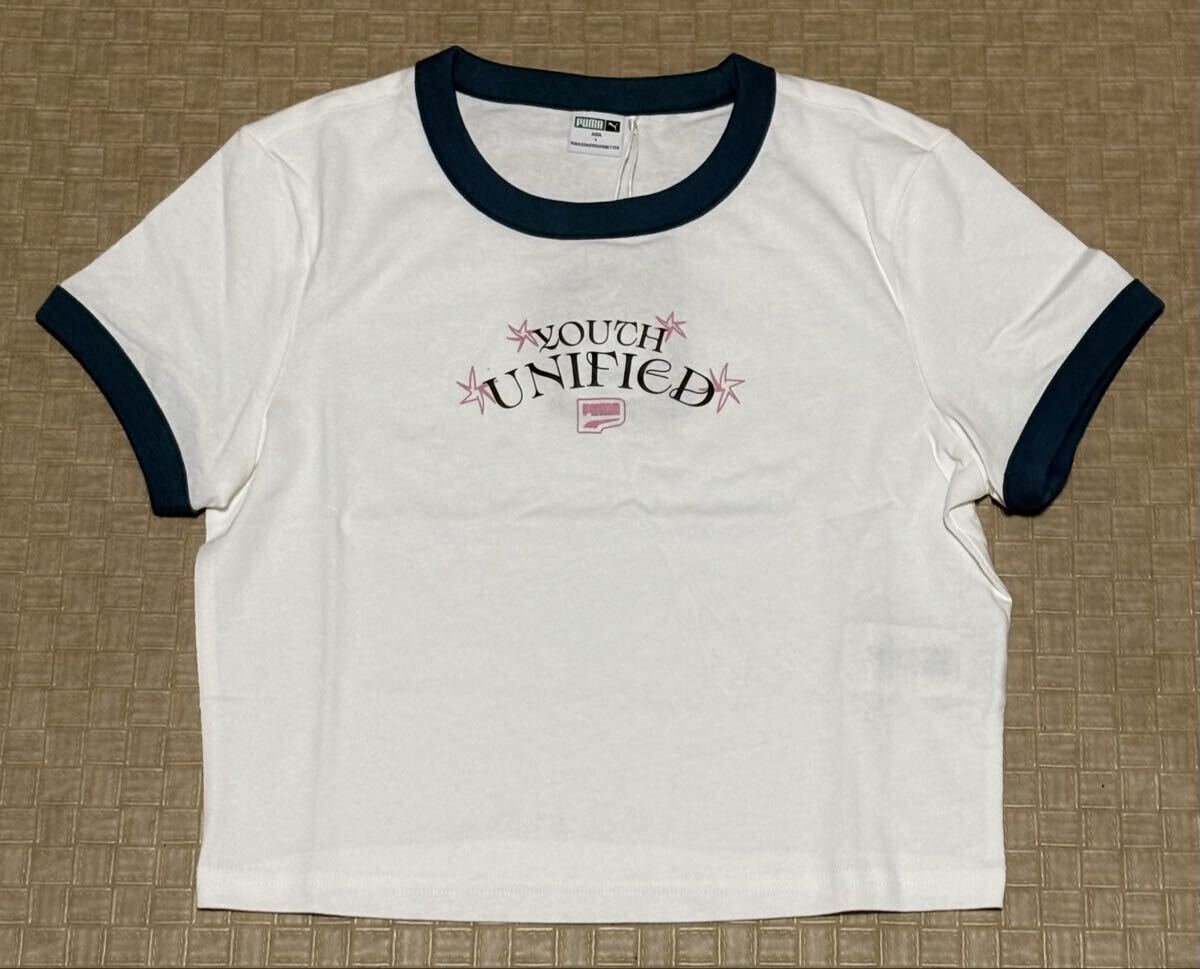 新品未使用・Mサイズ・PUMA・プーマ・ウィメンズ ダウンタウン グラフィック ベビー 半袖 Tシャツ拍卖