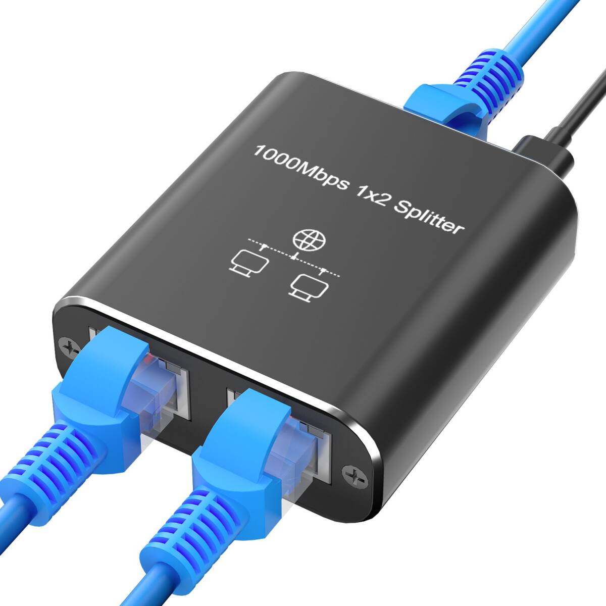 ネットワーク分配器 分岐 2台同時使用 有線ケーブル Cat5/Cat5e/Cat6/Cat7/Cat8対応 スイッチングハブ 高拍卖