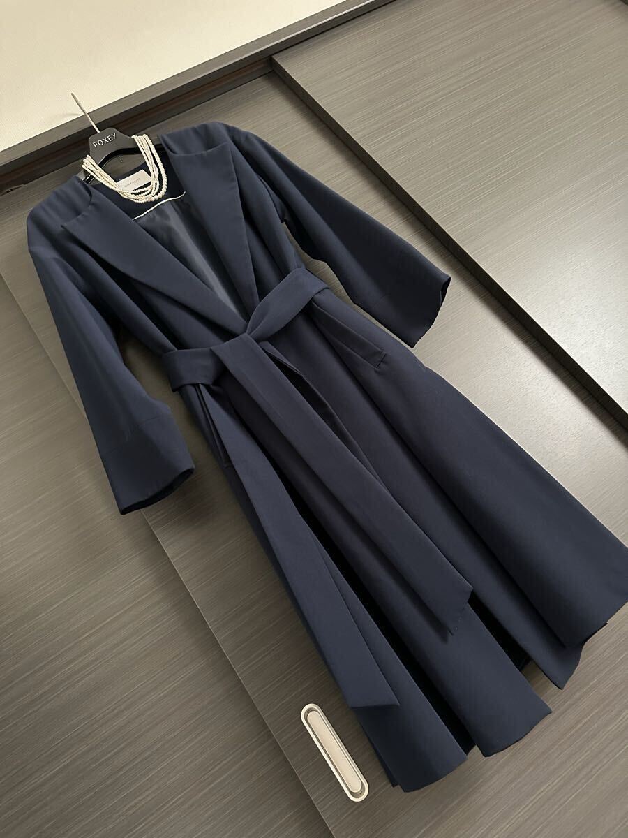 simplicite☆IENA秋物ネイビーノーカラーコート拍卖