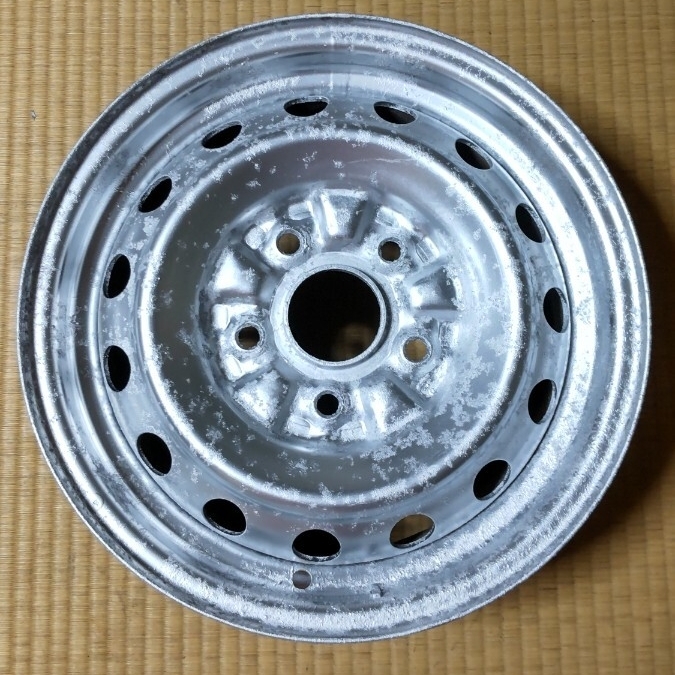 14インチ 5.5J 5H 鉄チン ホイール 114 当時物 スチールホイール 5穴 114.3 深リム 中古拍卖