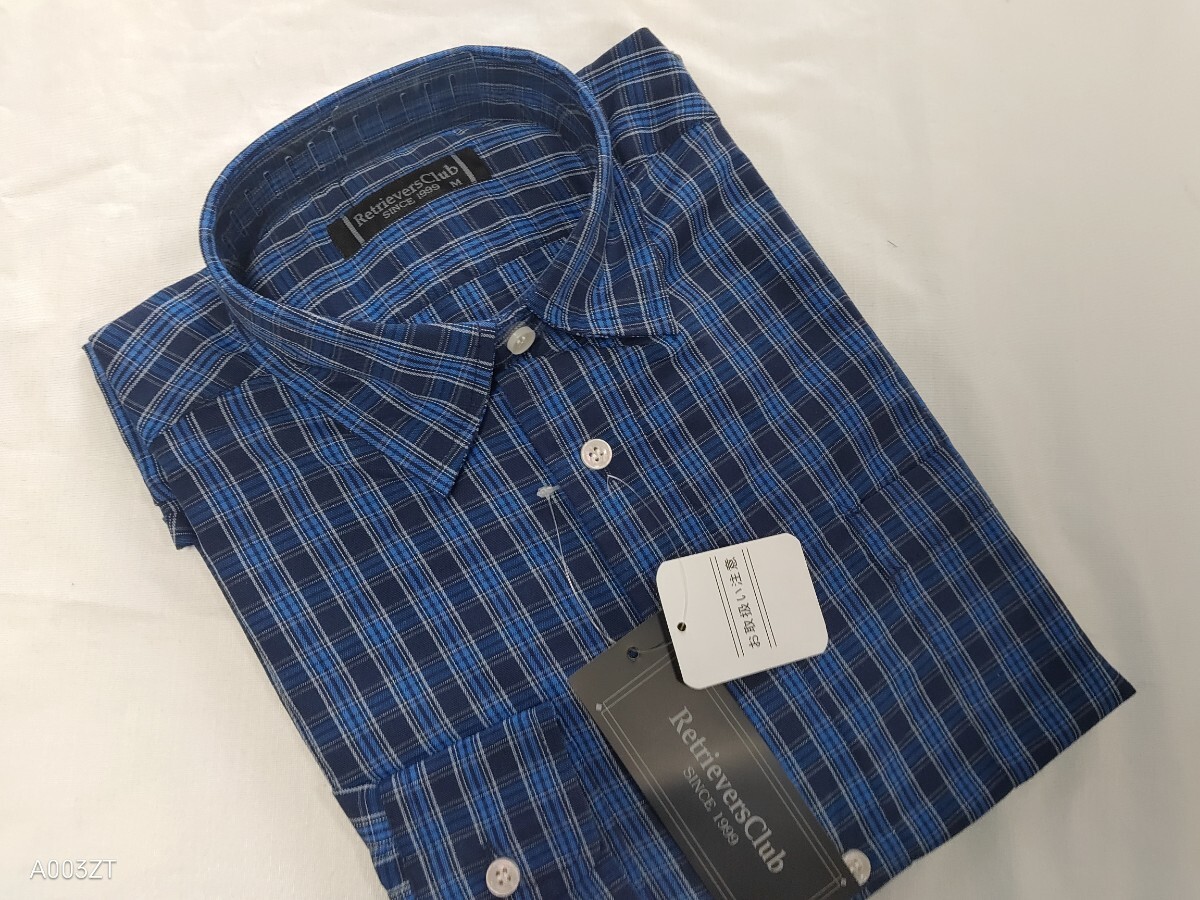 M寸・秋物新品/ブロード・チェックシャツ■ネイビー拍卖