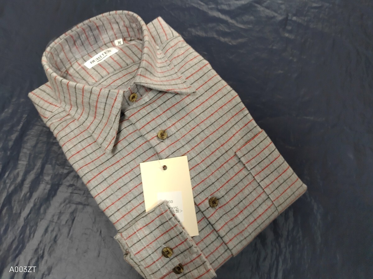 LL寸・秋冬新品/日本製・フランネルチェックシャツ■グレー拍卖