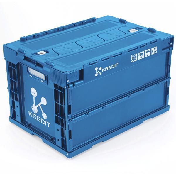 1円スタート シン・エヴァンゲリオン劇場版 EVANGELION KREDIT 折りたたみコンテナ 青 (グルーヴガレージ製)拍卖