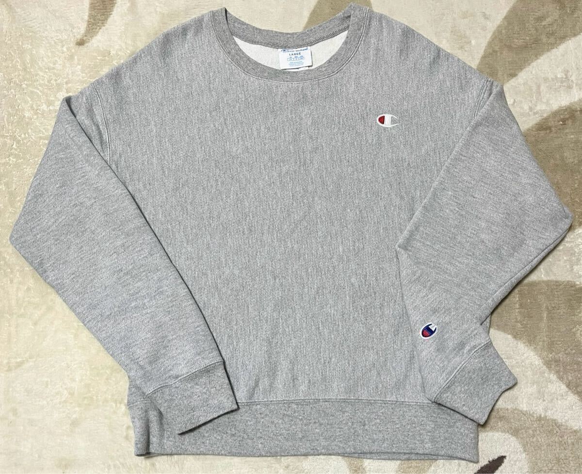 Champion チャンピオン REVERSE WEAVE リバースウィーブ スウェット メンズ 古着 長袖 ロゴ刺繍 グレー XL 大きいサイズ拍卖