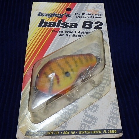 オールド バグリー バルサB2 ダークチャートクロー 未開封品! OLD BAGLEY BALSA B2 DARK CRAYFISH on CHARTREUSE NEW IN PACKAGE!拍卖