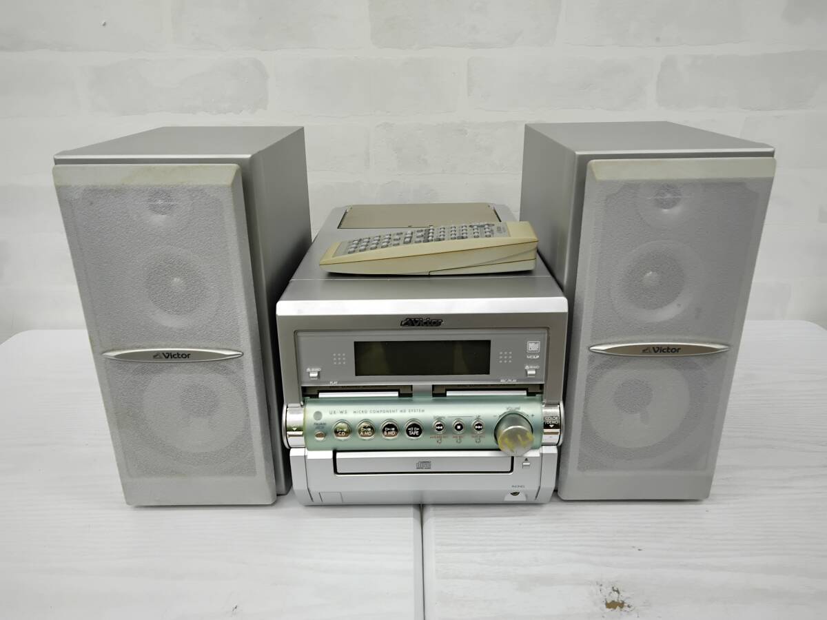 Victor UX-W5-S MDコンポ スピーカー コンポのみ通電確認 長期保管品 現状品 ジャンク拍卖
