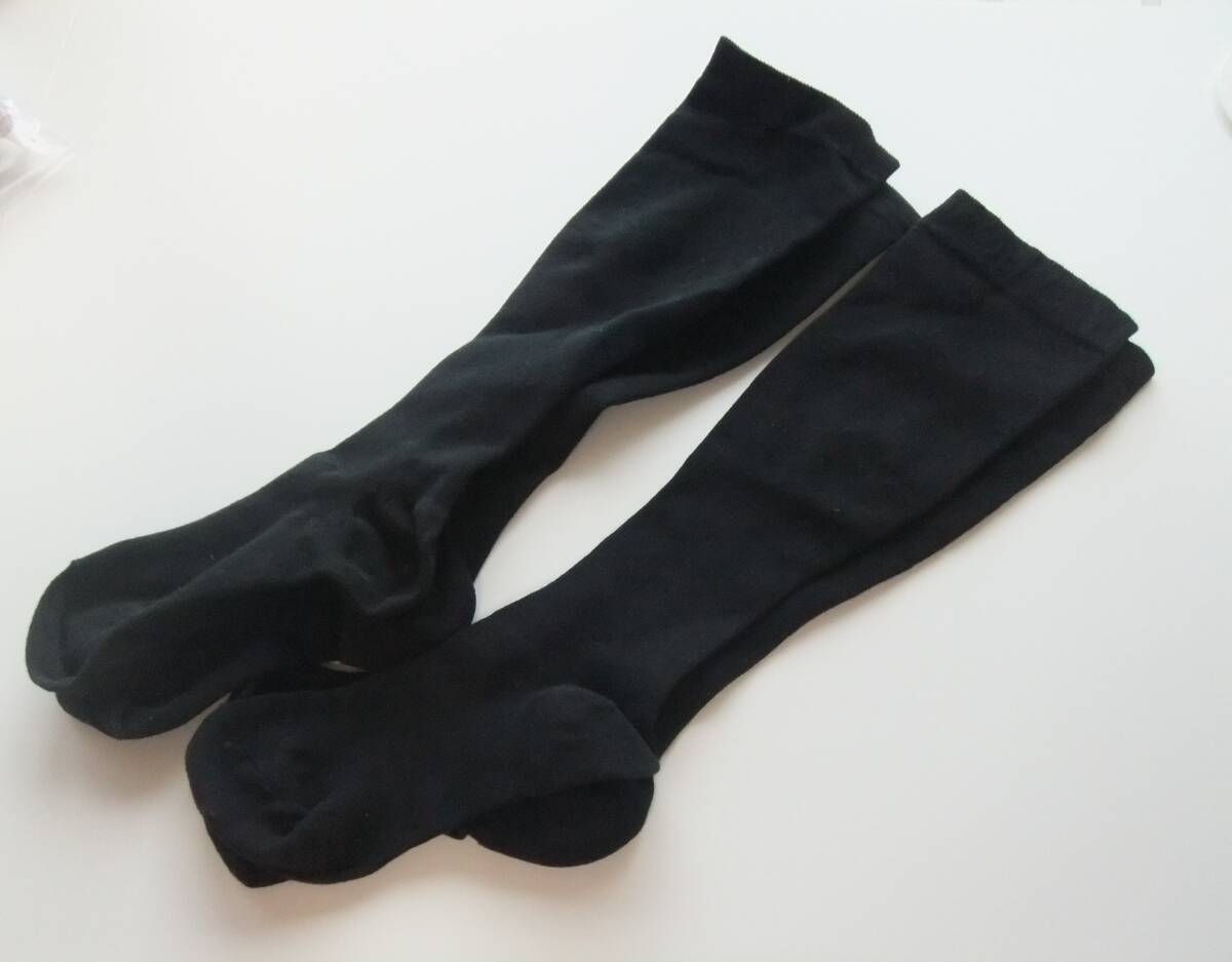 181 未着用品 フライトケアハイソックス2足 ブラック 23-25㎝ 着圧  飛行機 ドライブ デスクワーク コンプレッション 日本製拍卖