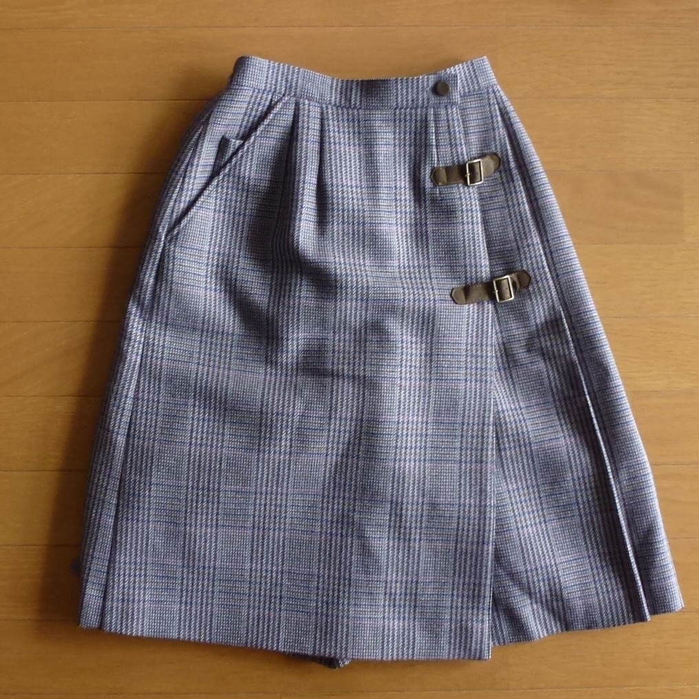 良品 ビンテージ BURBERRYS バーバリー ラップスカート スカショーパン チェック柄 即決あり!拍卖