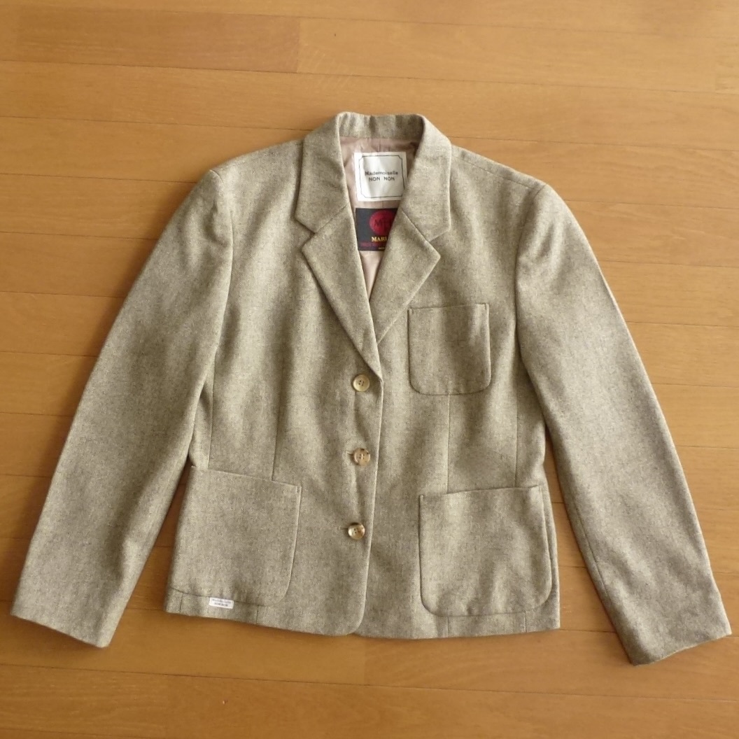良品 Mademoiselle NON NON マドモアゼルノンノン MARLING&EVANS 生地 テーラードジャケット 即決あり!拍卖
