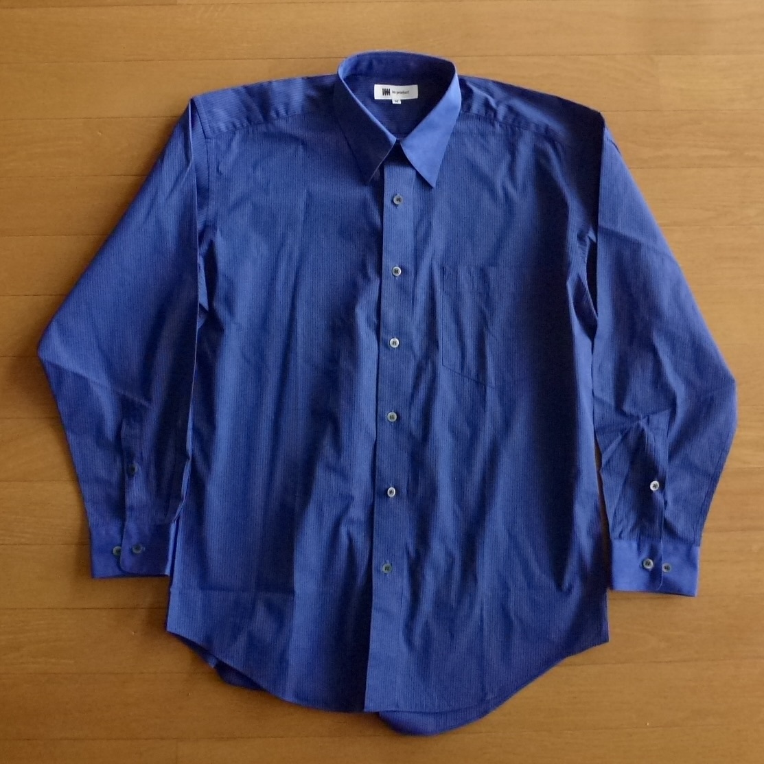 良品 im product イッセイミヤケ 長袖シャツ 青 ストライプ メンズM 即決あり!拍卖
