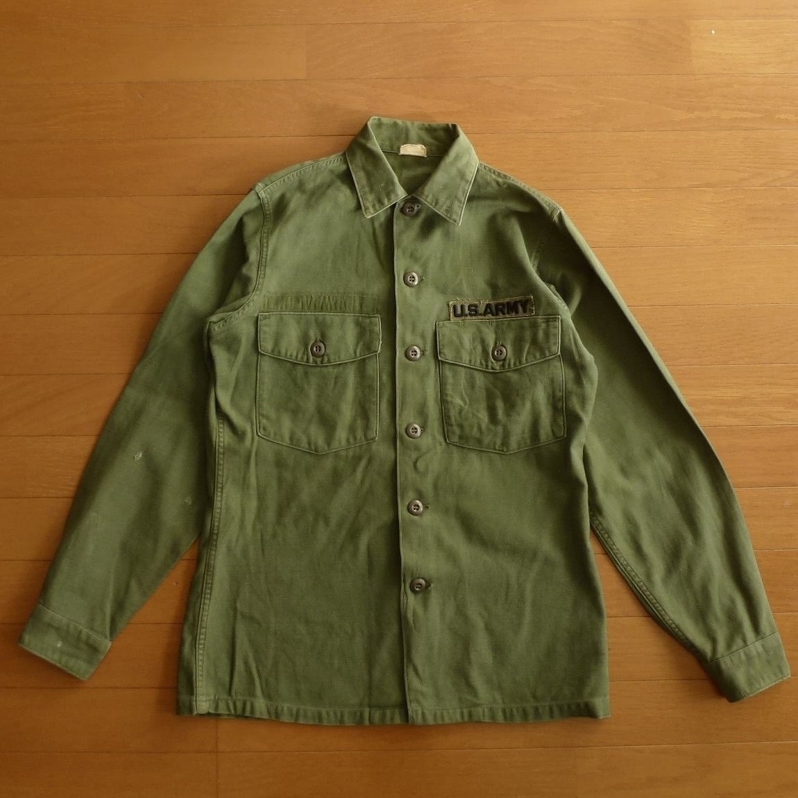 70s US ARMY OG-107 コットン サテン ユーティリティシャツ ビンテージ ジャケット ミリタリー 即決あり!拍卖