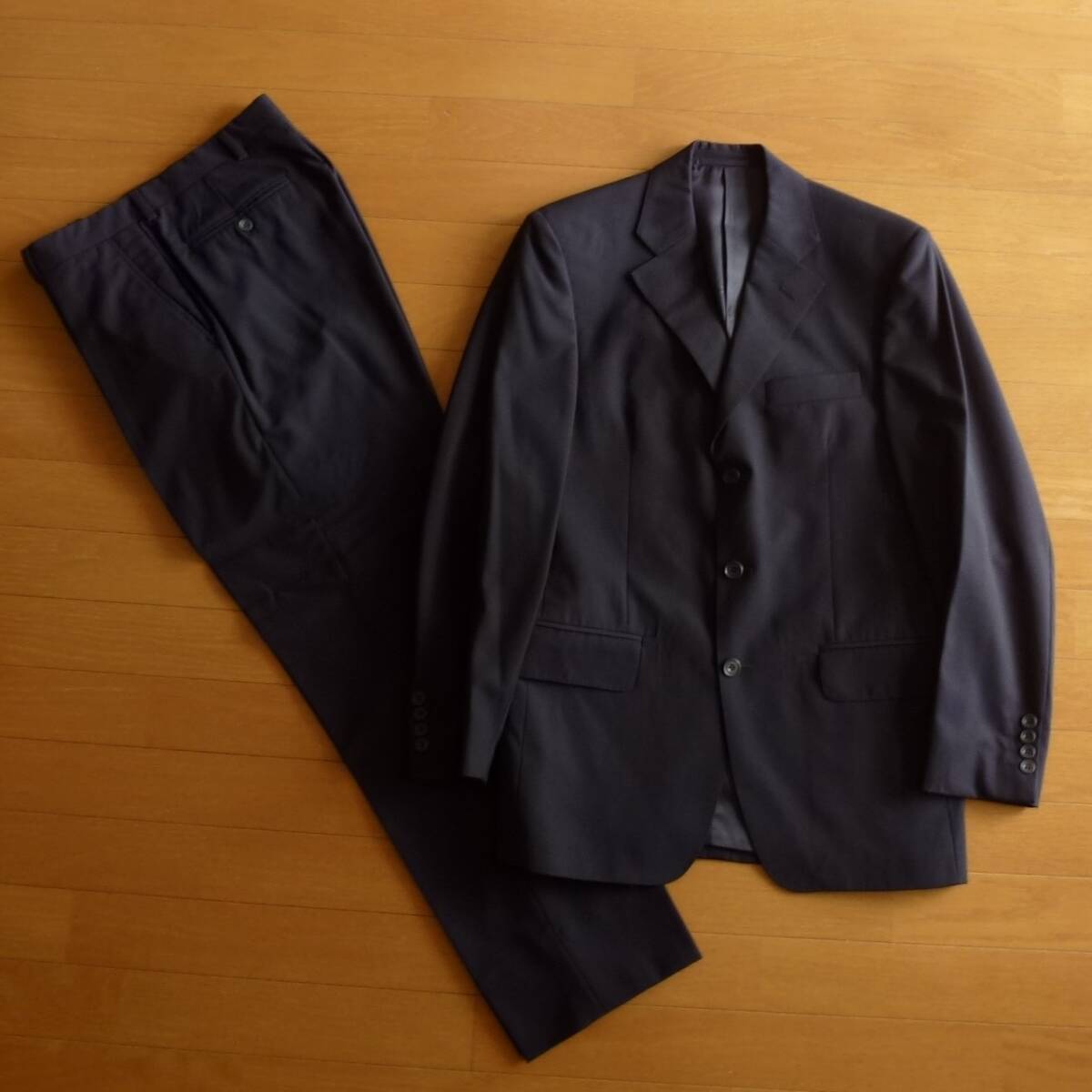 英国製 dunhill ダンヒル スーツ セットアップ ネイビー 即決あり!拍卖