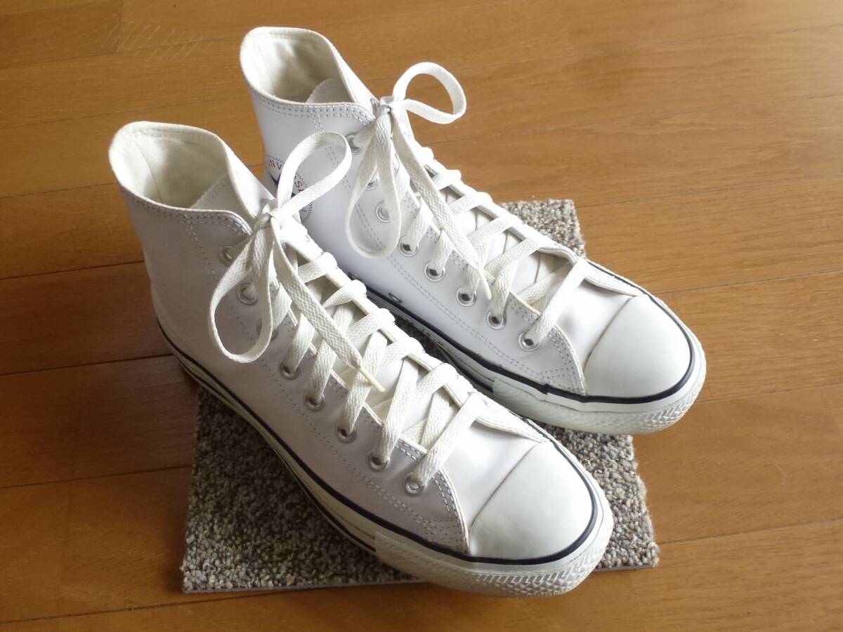 converse コンバース ALLSTAR オールスター HI 白 レザー 26cm 即決あり!拍卖